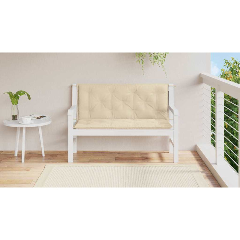 Pernă bancă de grădină, bej, 120x(50+50)x7 cm, material oxford