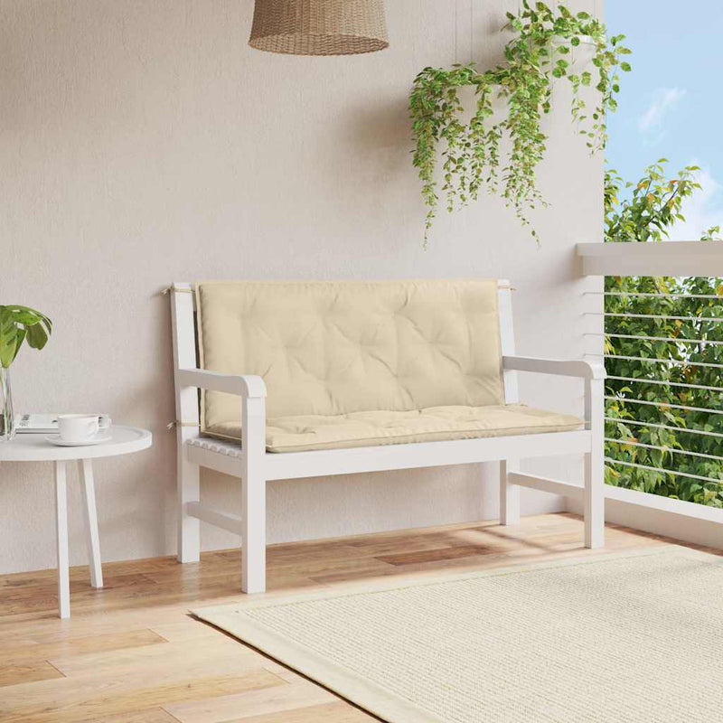 Pernă bancă de grădină, bej, 120x(50+50)x7 cm, material oxford