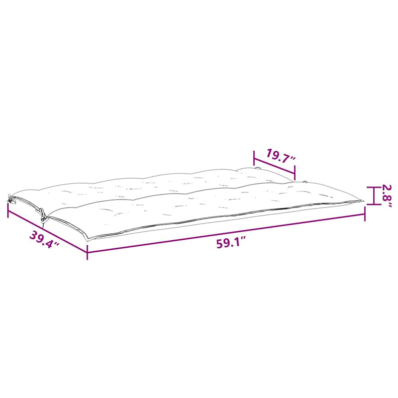 Pernă bancă de grădină, negru, 150x(50+50)x7cm, material oxford
