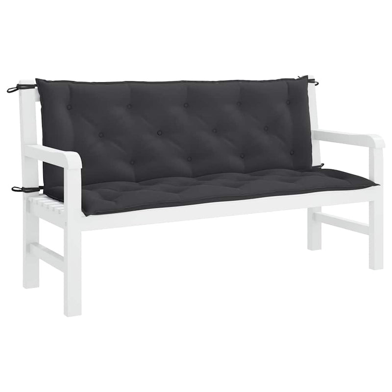 Pernă bancă de grădină, negru, 150x(50+50)x7cm, material oxford