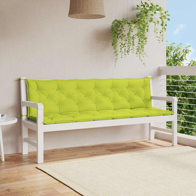 Pernă de bancă, verde aprins, 200x(50+50)x7 cm, material oxford