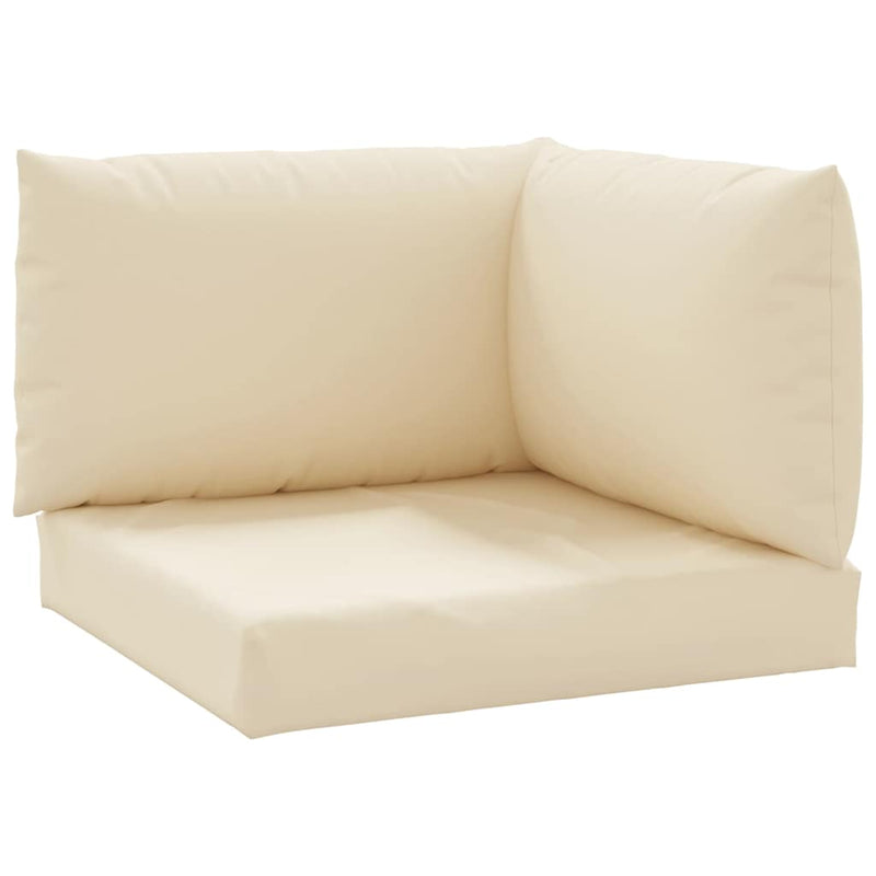 Perne de canapea din paleți, 3 buc., bej, material textil