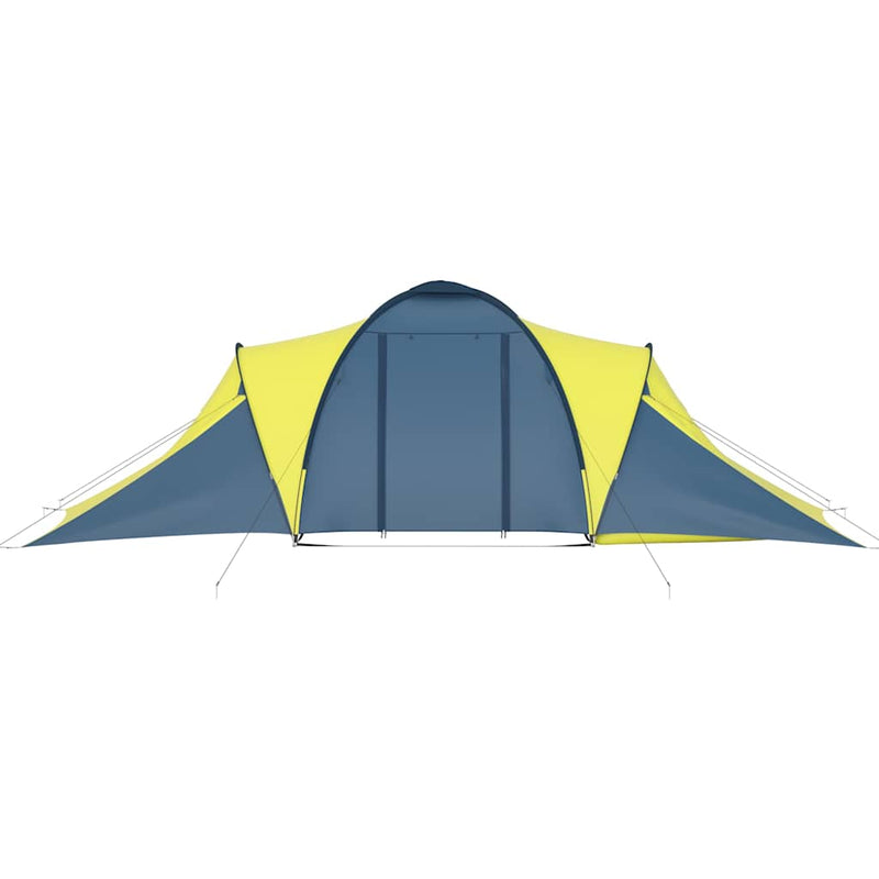Cort camping, 6 persoane, albastru și galben