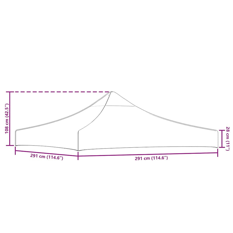 Acoperiș pentru cort de petrecere, bej, 3 x 3 m, 270 g/m²
