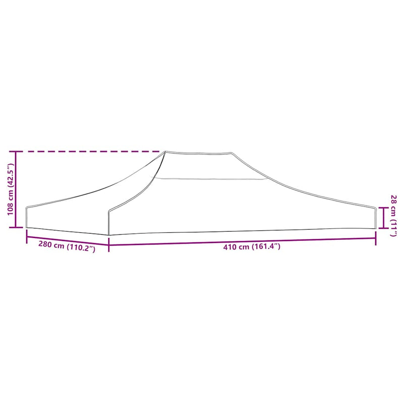 Acoperiș pentru cort de petrecere, verde, 4 x 3 m, 270 g/m²