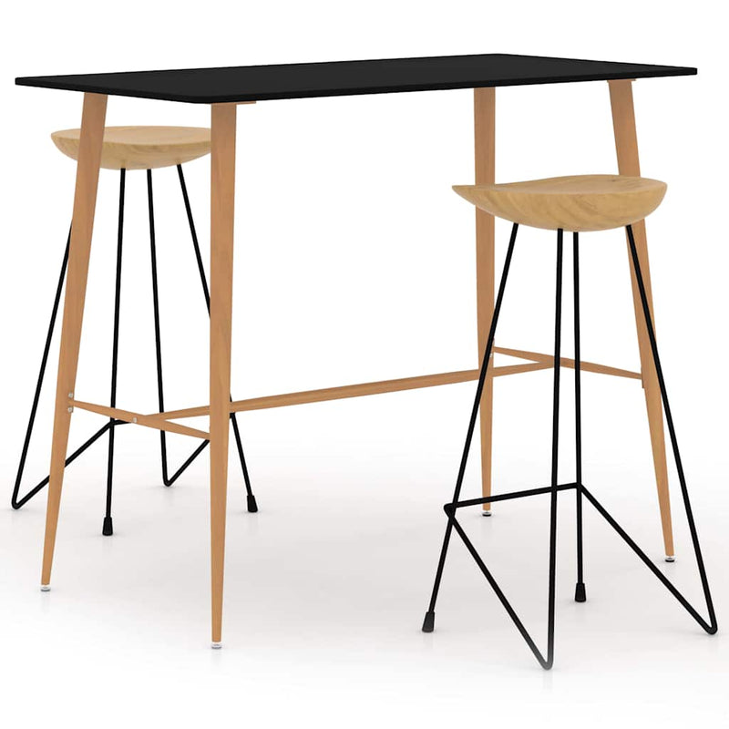 Set de bar, 3 piese, negru