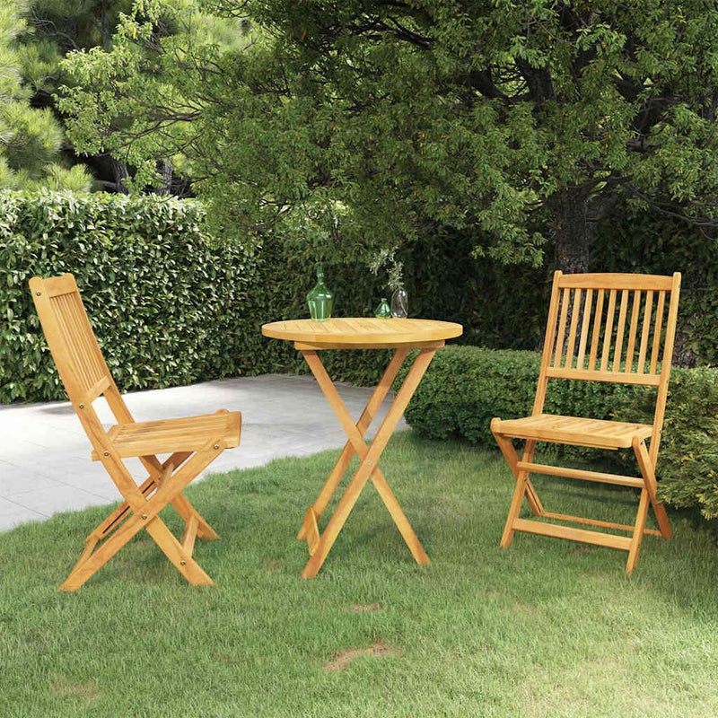 Set mobilier grădină pliabil, 3 piese, lemn masiv acacia