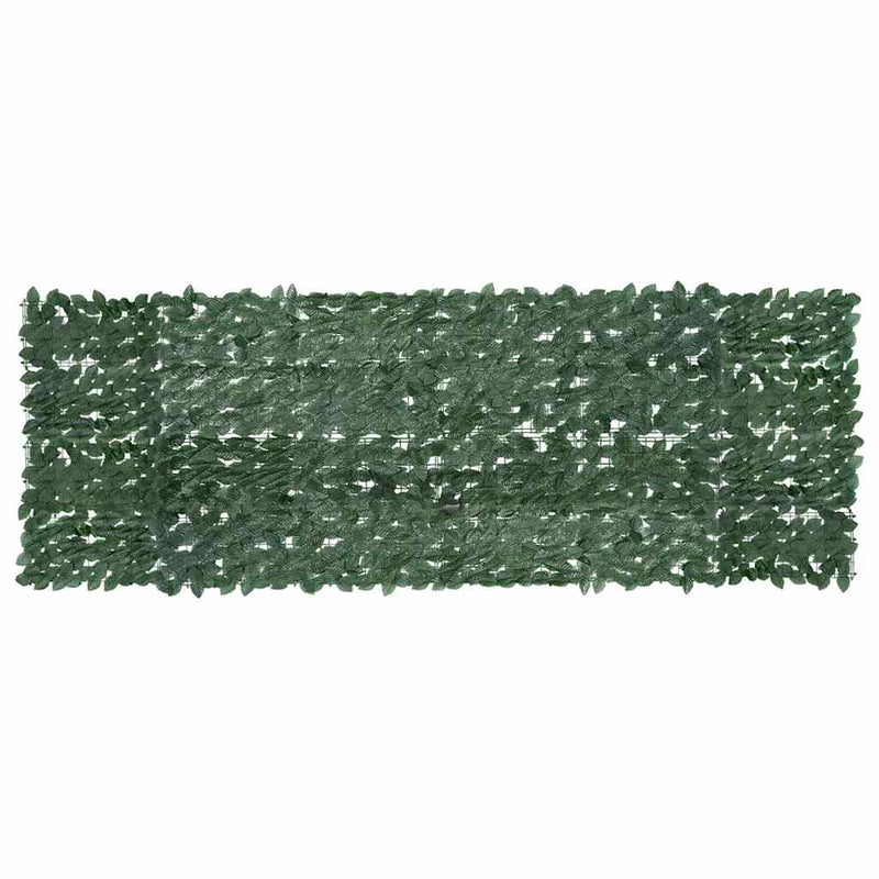 Paravan de balcon, frunze verde închis, 300x100 cm