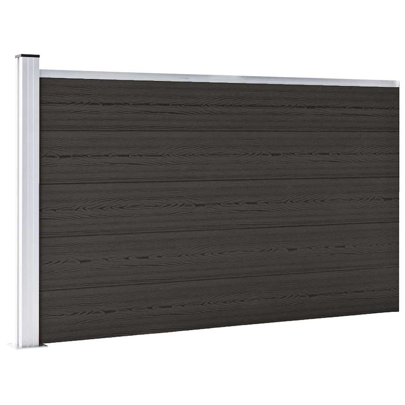 Set de panouri de gard, negru, 175x105 cm, WPC