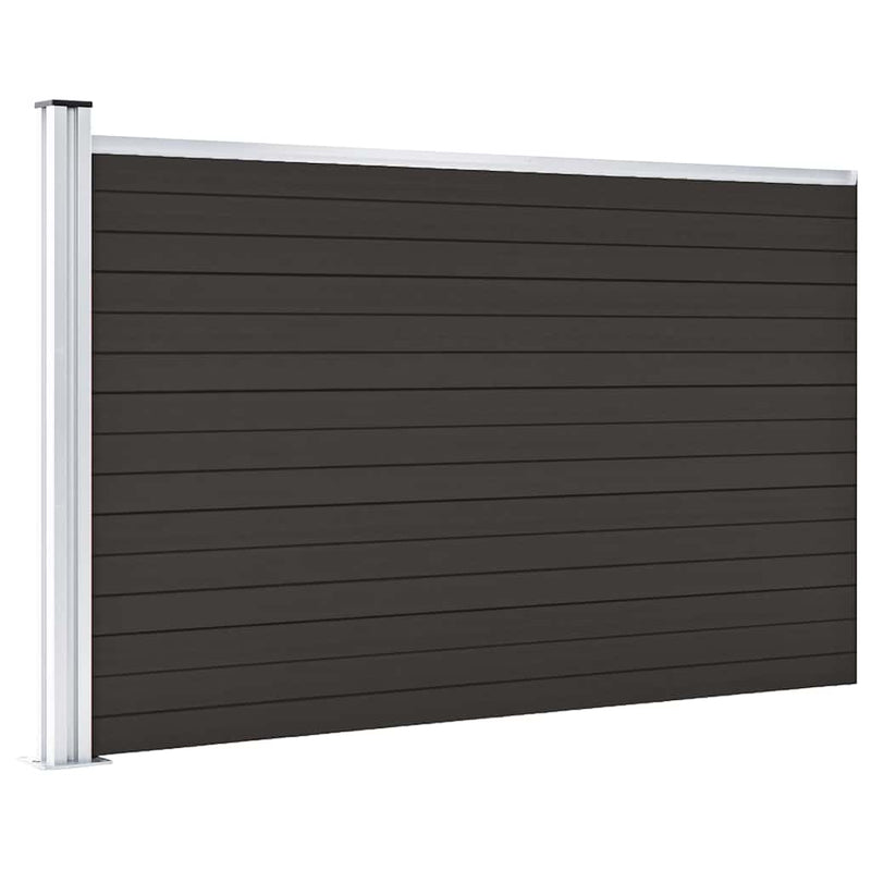 Set de panouri de gard, negru, 175x105 cm, WPC