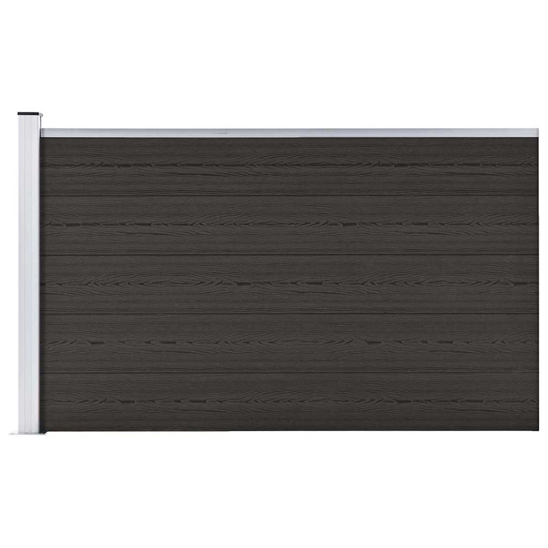 Set de panouri de gard, negru, 175x105 cm, WPC