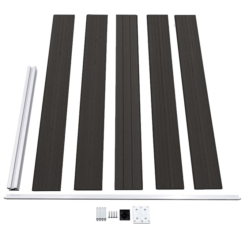 Set de panouri de gard, negru, 175x105 cm, WPC