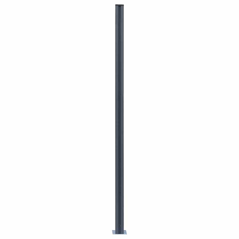 Stâlpi de gard, 2 buc., gri închis, 185 cm, aluminiu
