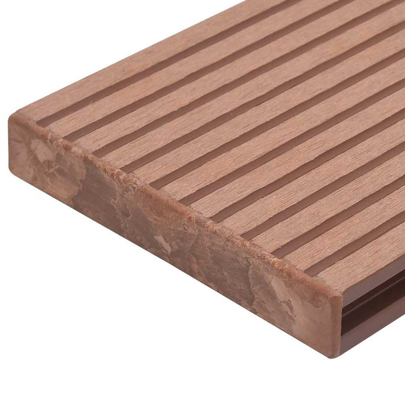 Capace de capăt pardoseală terasă, 10 buc., maro, plastic