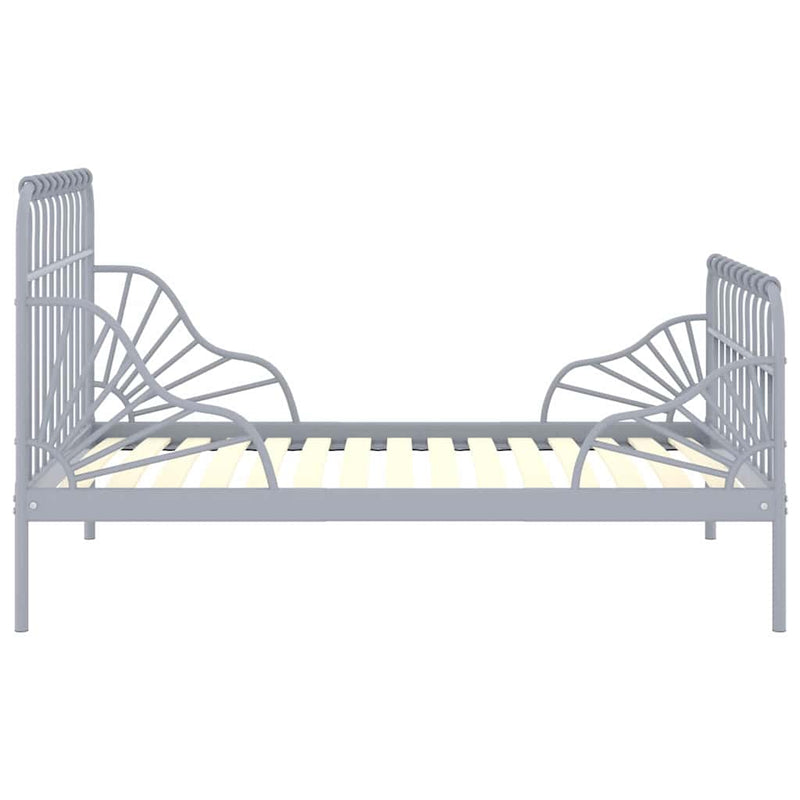 Cadru de pat extensibil, gri, 80x130/200 cm, metal