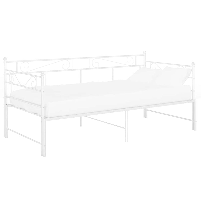 Cadru canapea extensibilă, alb, 90x200 cm, metal