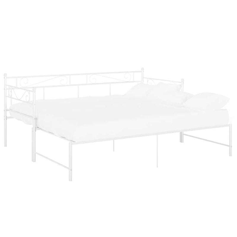 Cadru canapea extensibilă, alb, 90x200 cm, metal