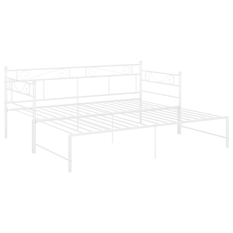 Cadru canapea extensibilă, alb, 90x200 cm, metal