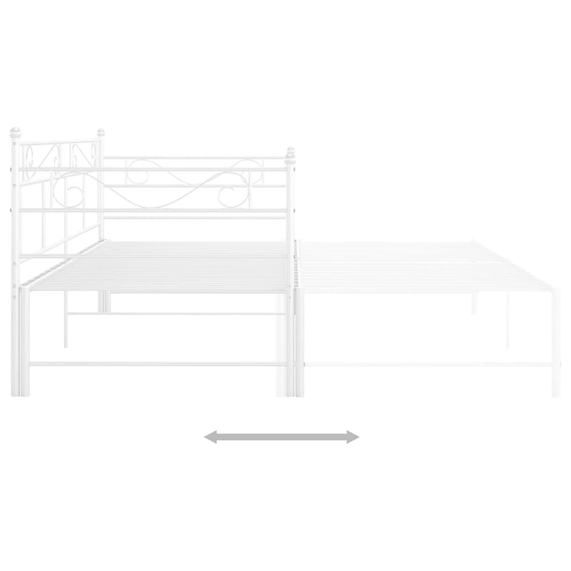Cadru canapea extensibilă, alb, 90x200 cm, metal