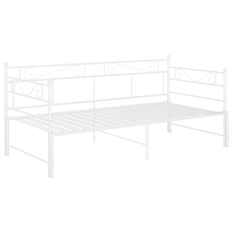 Cadru canapea extensibilă, alb, 90x200 cm, metal