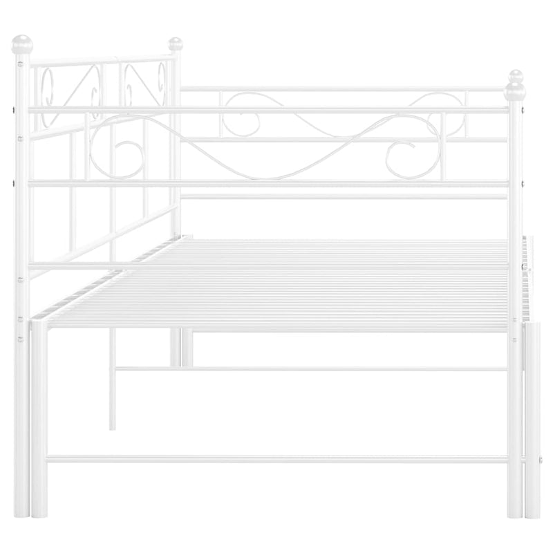 Cadru canapea extensibilă, alb, 90x200 cm, metal