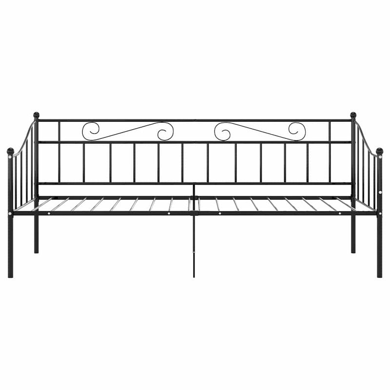 Cadru de pat canapea, negru, 90x200 cm, metal