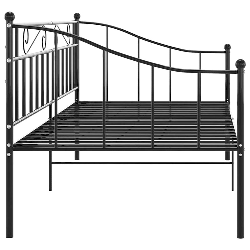 Cadru de pat canapea, negru, 90x200 cm, metal