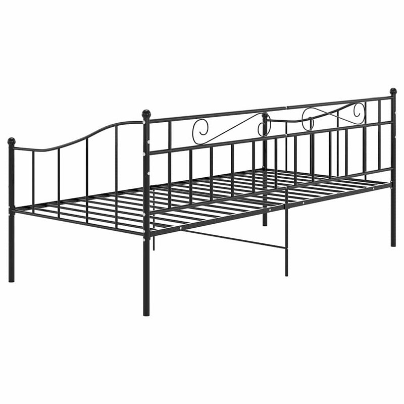 Cadru de pat canapea, negru, 90x200 cm, metal