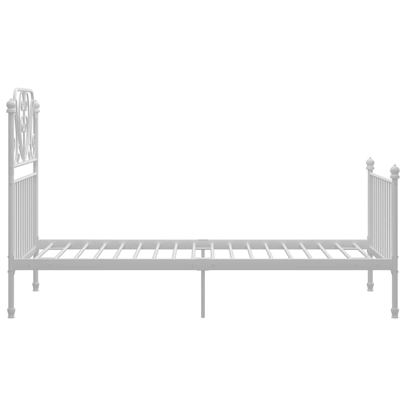 Cadru de pat, alb, 90x200 cm, metal