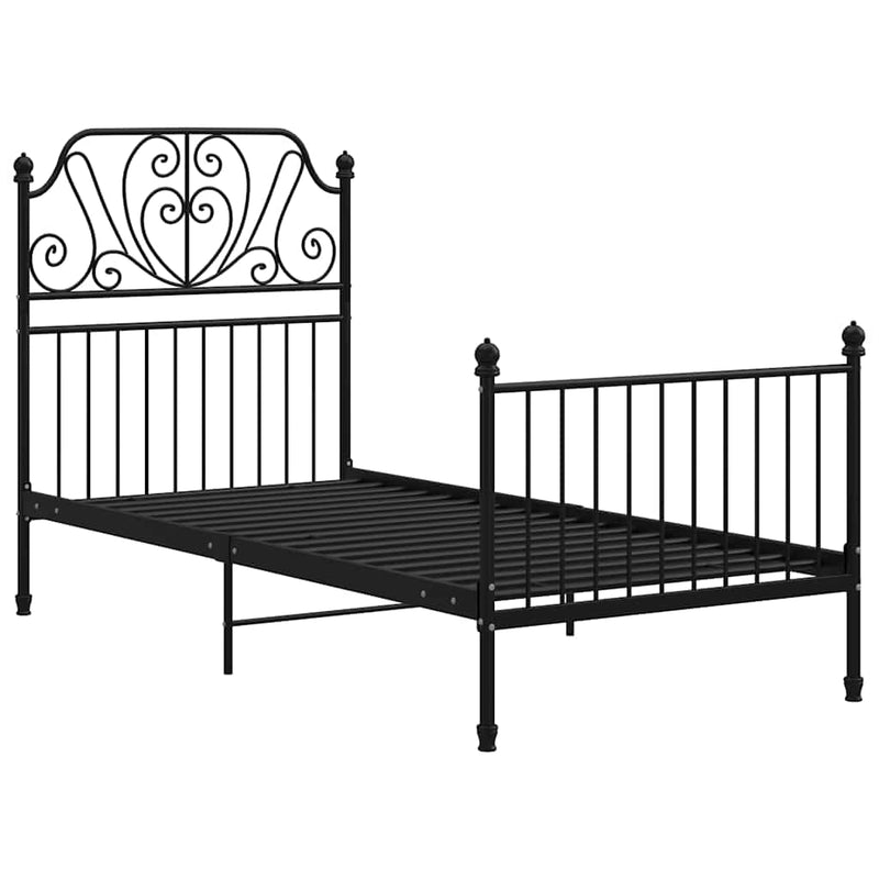 Cadru de pat, negru, 100x200 cm, metal
