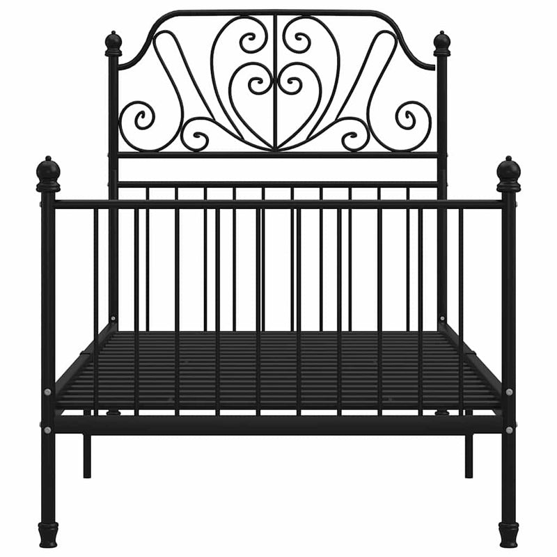 Cadru de pat, negru, 100x200 cm, metal