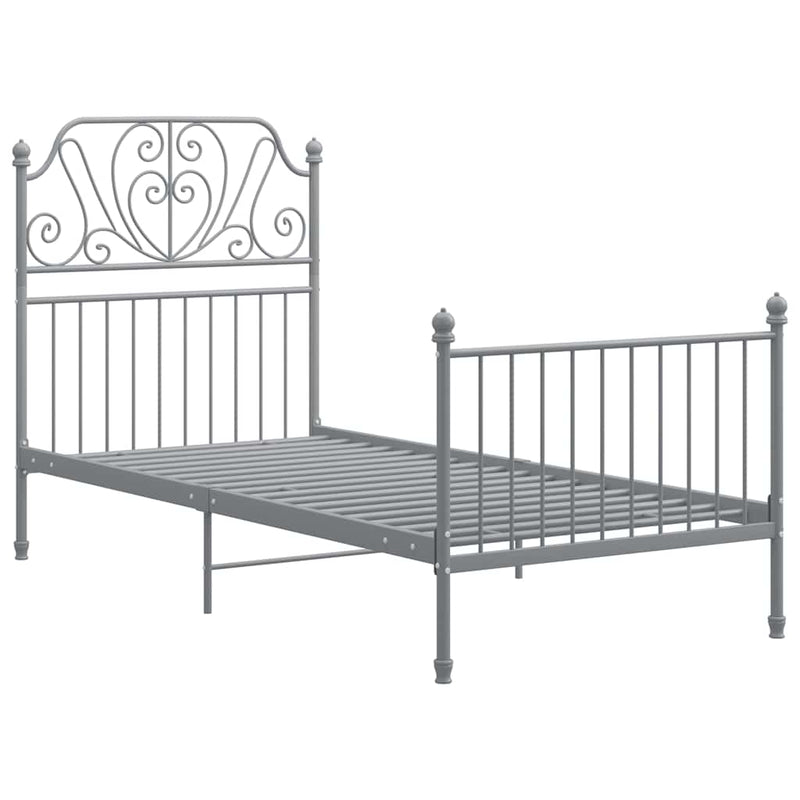 Cadru de pat, gri, 100x200 cm, metal