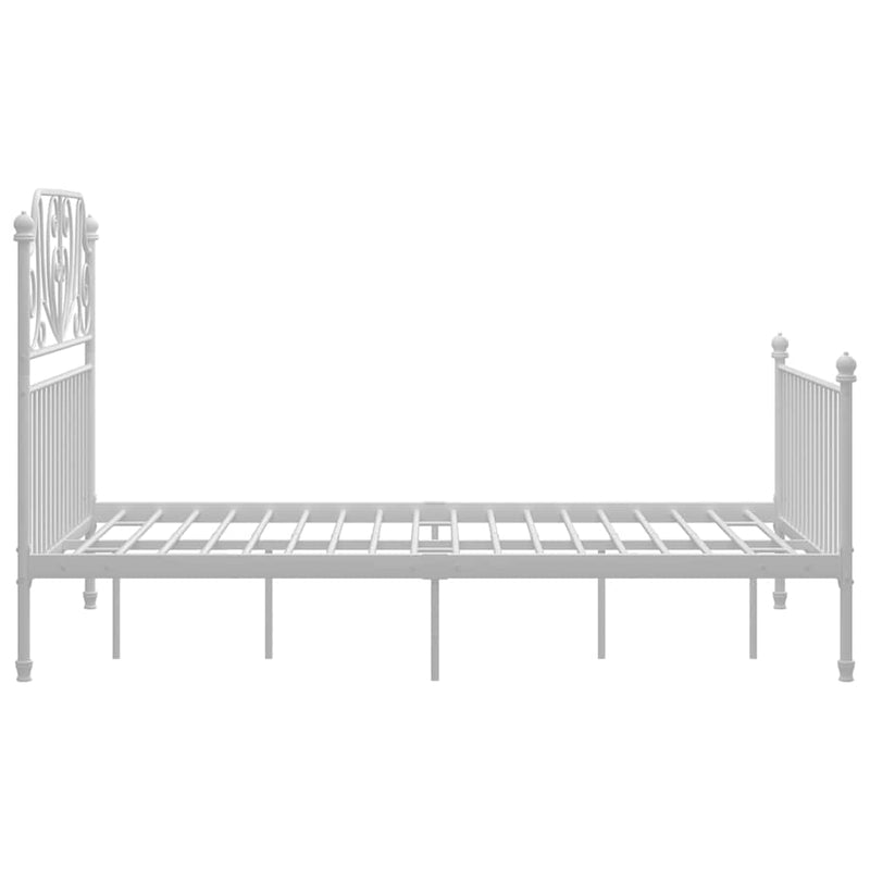 Cadru de pat, alb, 120x200 cm, metal