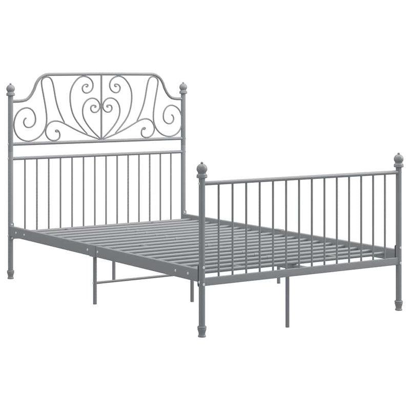 Cadru de pat, gri, 120x200 cm, metal
