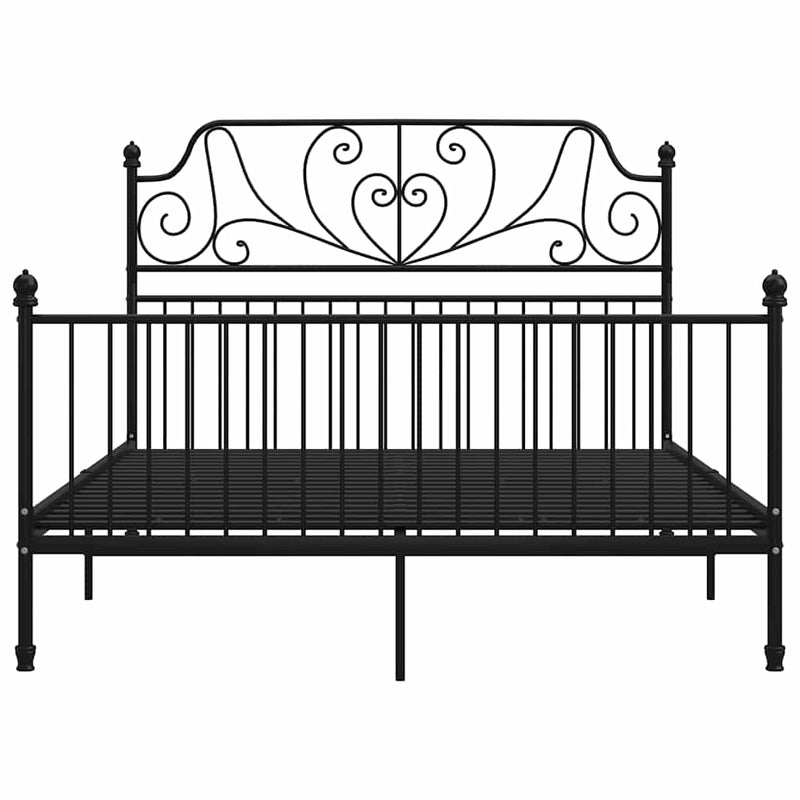 Cadru de pat, negru, 140x200 cm, metal