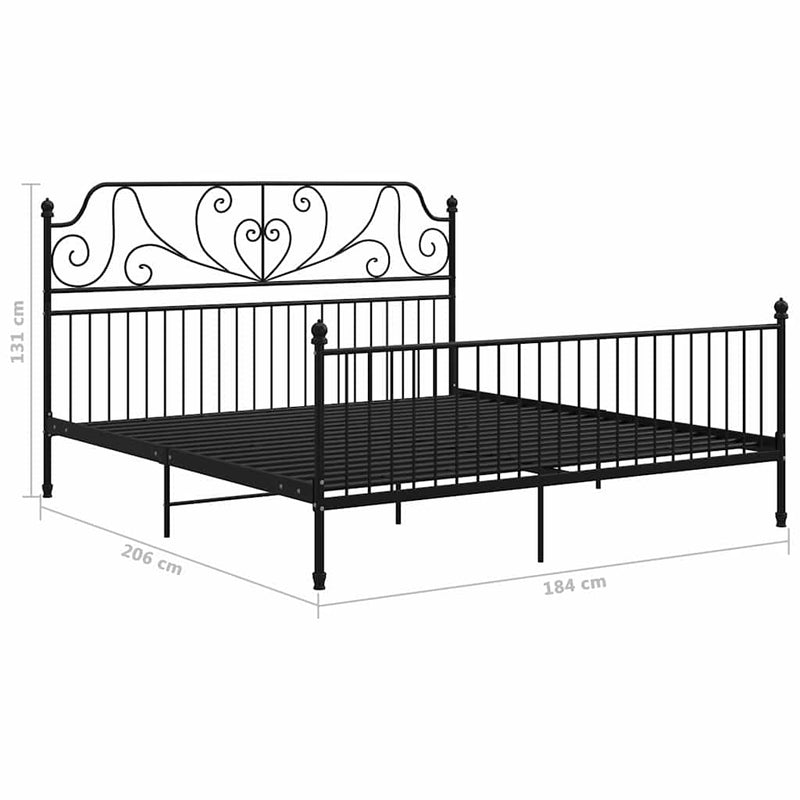 Cadru de pat, negru, 180x200 cm, metal
