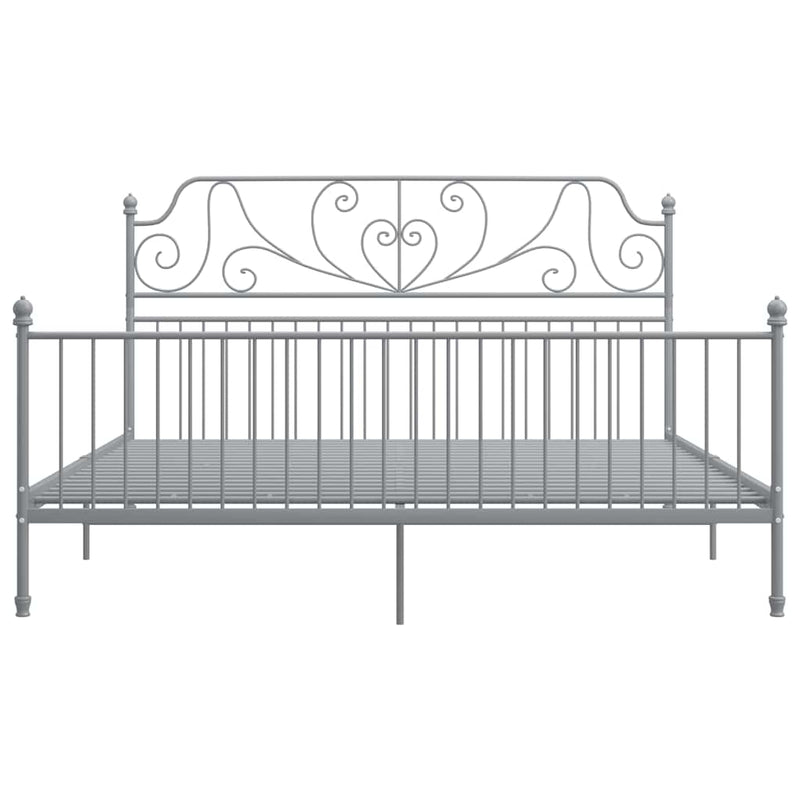 Cadru de pat, gri, 200x200 cm, metal