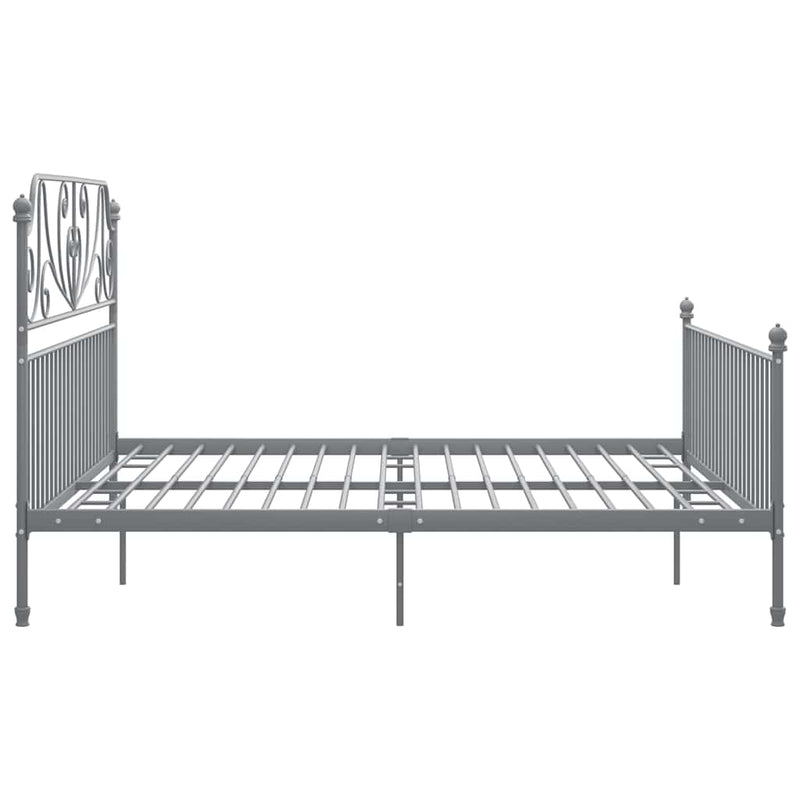 Cadru de pat, gri, 200x200 cm, metal