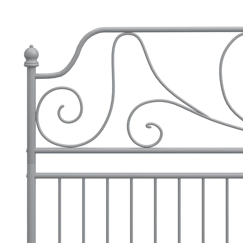 Cadru de pat, gri, 200x200 cm, metal