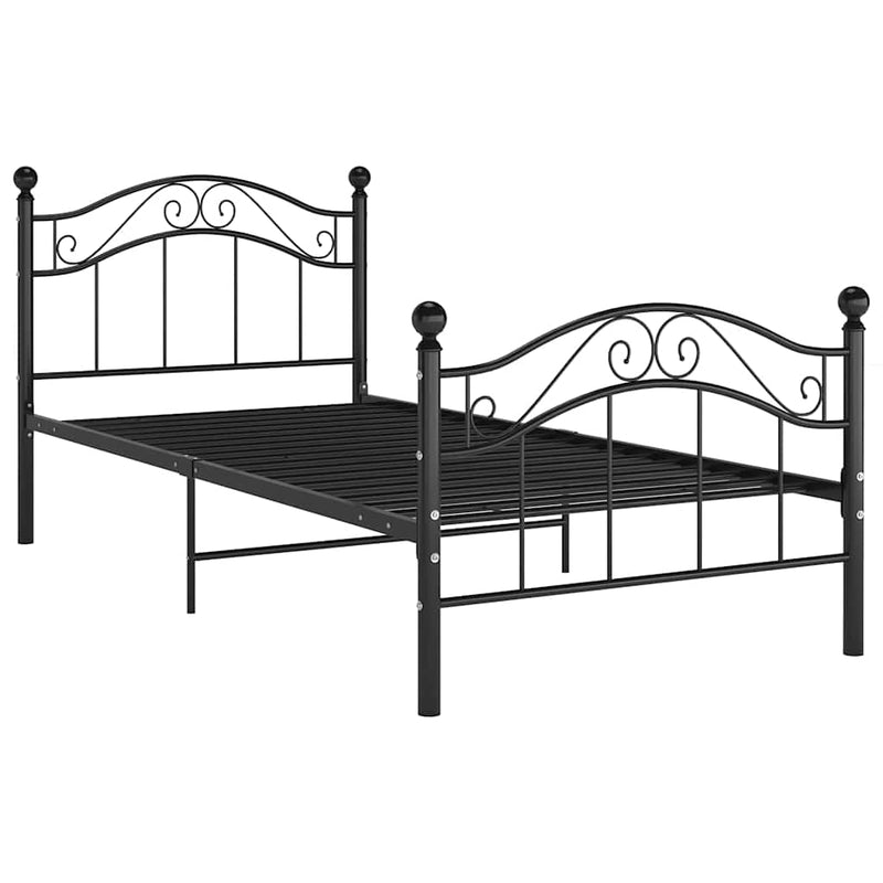 Cadru de pat, negru, 90 x 200 cm, metal