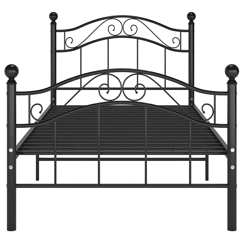 Cadru de pat, negru, 90 x 200 cm, metal