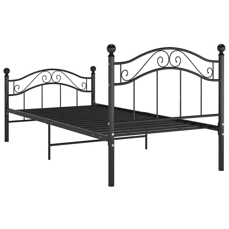 Cadru de pat, negru, 90 x 200 cm, metal