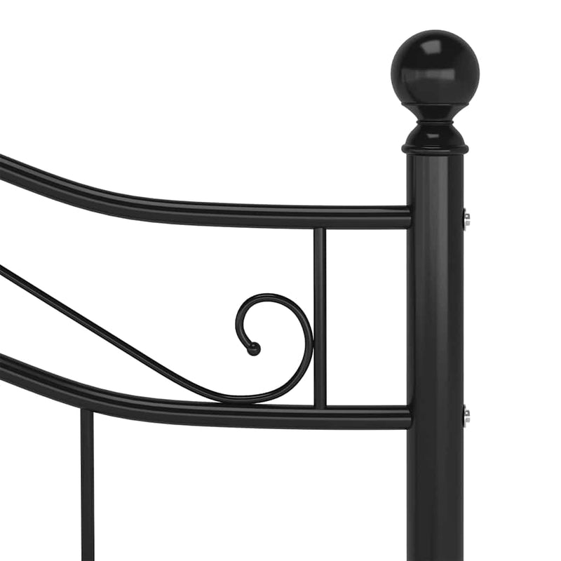 Cadru de pat, negru, 120x200 cm, metal