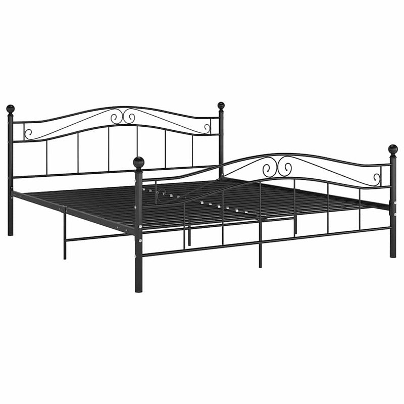 Cadru de pat, negru, 140x200 cm, metal
