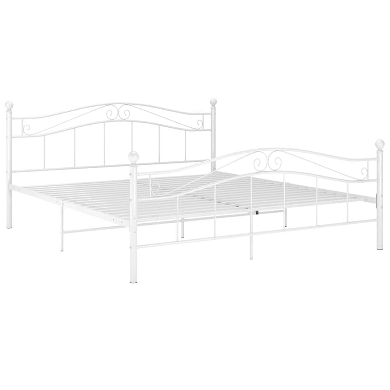 Cadru de pat, alb, 200x200 cm, metal