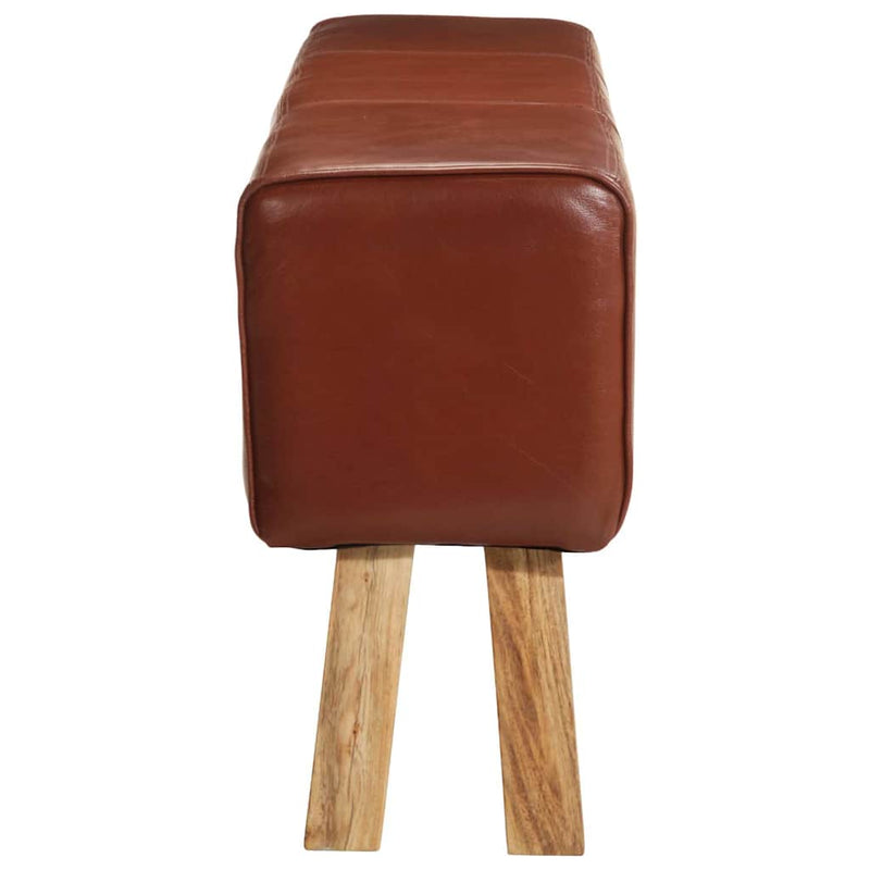 Bancă Bok gimnastică maro 160 cm piele naturală/lemn acacia