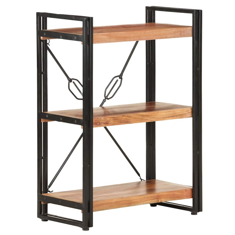 Bibliotecă cu 3 rafturi, 60x30x80 cm, lemn masiv de acacia