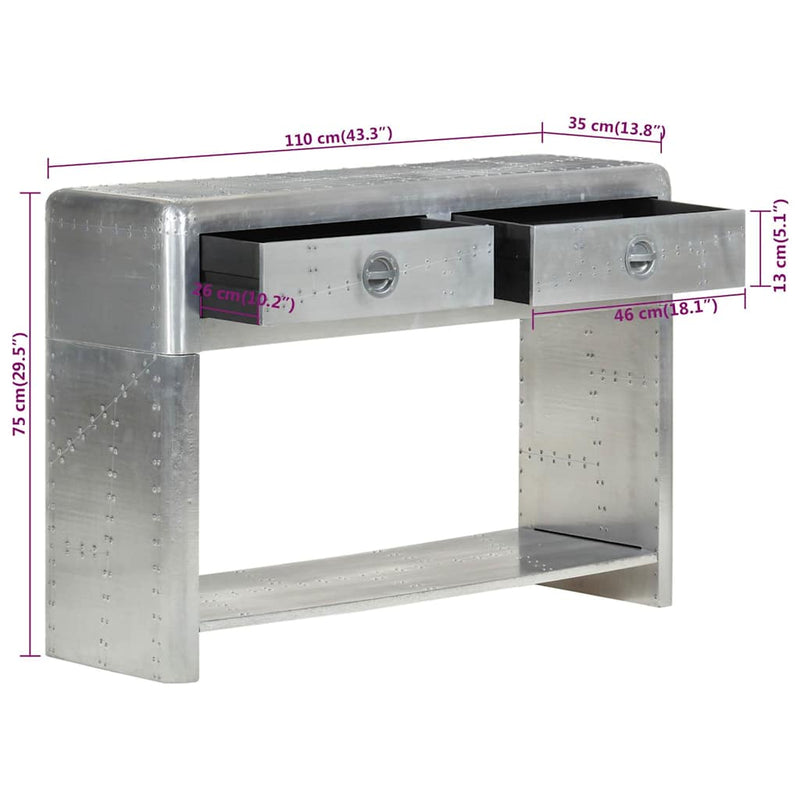 Servantă, design aviator, 110x35x75 cm, metal