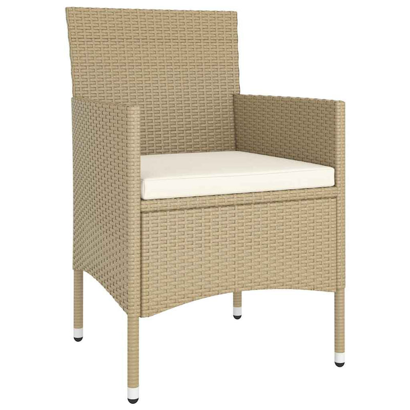 Set mobilier de grădină, 5 piese, bej, poliratan