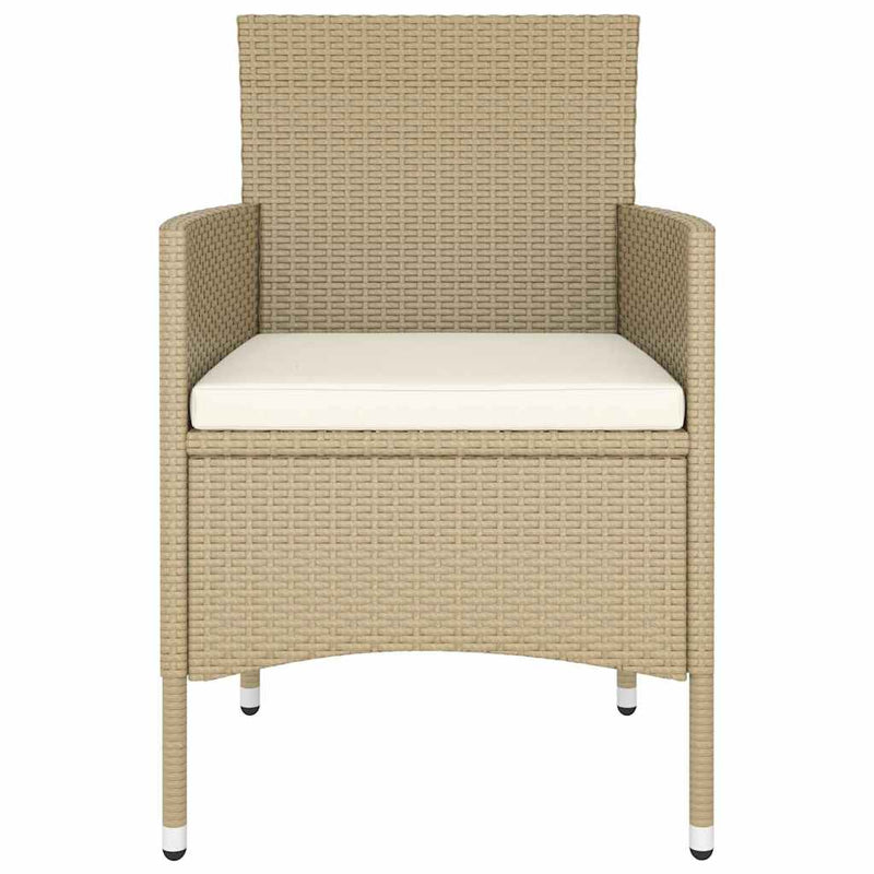 Set mobilier de grădină, 5 piese, bej, poliratan